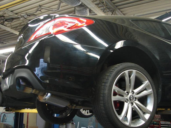 with rear muffler and titanium tip option - Genesis Single exit Catback system 