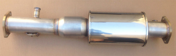 Ralliart / Evo X, Metal High-Flow Cat with Mini Muffler and rear O2 sensor extender